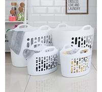 Wham 4 Piece Plastic Flexi Basket Set (2 x 8L/2 x 50L) Ice White
