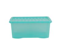 Wham 4 x Crystal 45 Liter Plastic Storage Box 60x40x25 cm - Tint Spearmint