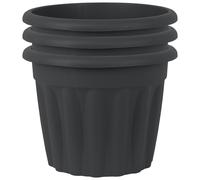 Wham 40cm Round Vista Plastic Planter - Set of 3, Slate