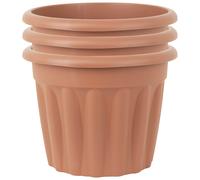 Wham 40cm Round Vista Plastic Planter - Set of 3, Terracotta