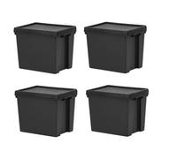 Wham 4X Black Recycled Plastic 24L Storage Box
