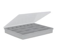 Wham 5.02 18 Division 38cm Plastic DIY Screws Nails Craft Organiser Box - Upcycled Soft Grey