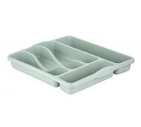 Wham 5 Compartment Plastic Cutlery Holder Tray Drawer Organiser Rack (Silver Sage)