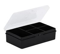 Wham 5 Division 1.01 14.5cm Plastic Organiser Storage Box Black Clear Lid
