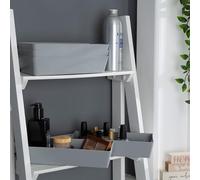 Wham 5x Plastic Studio Basket 2.01 Rectangular Home & Office Storage Basket, 25 x 11 x 5cm, 1L (Cool Grey)