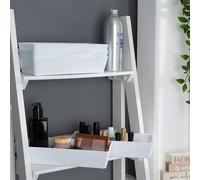 Wham 5x Plastic Studio Basket 2.01 Rectangular Home & Office Storage Basket, 25 x 11 x 5cm, 1L (Ice White)