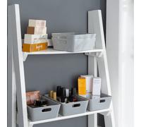 Wham 5x Plastic Studio Basket 3.01 Rectangular Home & Office Storage Basket, 16.5 x 12 x 5cm, 770ml (Cool Grey)