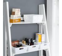 Wham 5x Plastic Studio Basket 3.01 Rectangular Home & Office Storage Basket, 16.5 x 12 x 5cm, 770ml (Ice White)