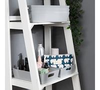 Wham 5x Plastic Studio Basket 4.01 Rectangular Home & Office Storage Basket, 25 x 17 x 6cm, 2L (Cool Grey)