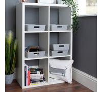 Wham 5X Plastic Studio Basket 5.01 Rectangular Home & Office Storage Basket, 35 X 26 X 8Cm, 6L (Cool Grey)