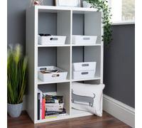 Wham 5X Plastic Studio Basket 5.01 Rectangular Home & Office Storage Basket, 35 X 26 X 8Cm, 6L (Ice White)