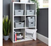 Wham 5x Plastic Studio Basket 5.02 Rectangular Home & Office Storage Basket, 35 x 26 x 15cm, 11.5L (Cool Grey)