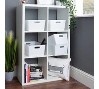 Wham 5x Plastic Studio Basket 5.02 Rectangular Home & Office Storage Basket, 35 x 26 x 15cm, 11.5L (Ice White)