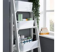 Wham 5x Plastic Studio Basket 7.01 Rectangular Home & Office Storage Basket, 30 x 10 x 10cm, 2L (Ice White)