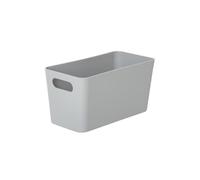Wham Studio High Polished Finish Gloss Cool Grey Plastic Nestable Storage Basket (H)10Cm (W)20Cm (D)20Cm