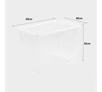 Plastic Storage Box 80 Litres Large - Clear Crystal by Wham