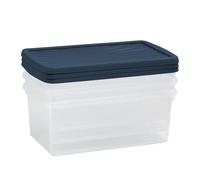Wham 9L Set Of 3 Clear Stackable Storage Boxes With Lids