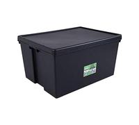 Wham Bam 100% Recycled Super Strong Impact Resistant Black Re-Usable Storage Boxes With Lids 150 Litre 79.5 x 60 x 39.5cm (1 Box)