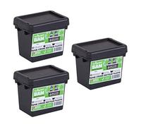 Wham Bam 100% Recycled Super Strong Impact Resistant Black Re-Usable Storage Boxes With Lids 45 Litre 50 x 39.5 x 32cm (3 Boxes)