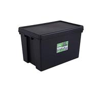 Wham Bam 100% Recycled Super Strong Impact Resistant Black Re-Usable Storage Boxes With Lids 62 Litre 59.5 x 40 x 37cm (3 Boxes)
