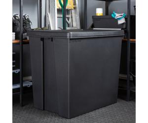 Wham Bam 1X 154L Extra Deep Heavy Duty Garage Storage Box With Lid, Recycled And Recyclable Strong Box, Black,