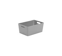 Wham Bam 4.02 Cool Grey Plastic Studio Storage Baskets Office Home & Kitchen Tidy Organiser 25.5 x 17 x 11cm (1 Basket)