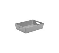 Wham Bam 5.01 Cool Grey Plastic Studio Storage Baskets Office Home & Kitchen Tidy Organiser 35 x 26 x 8.5cm (1 Basket)
