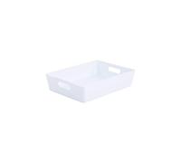 Wham Bam 5.01 Ice White Plastic Studio Storage Baskets Office Home & Kitchen Tidy Organiser 35 x 26 x 8.5cm (1 Basket)