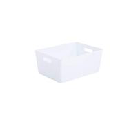 Wham Bam 5.02 Ice White Plastic Studio Storage Baskets Office Home & Kitchen Tidy Organiser 35 x 26 x 15cm (1 Basket)