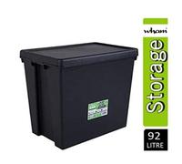 Wham Bam Recycled Storage Box & Lid Black 92L