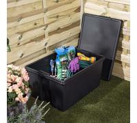 Wham Bam Black Heavy Duty Plastic Storage Box Boxes With Lids - Recycled Plastic