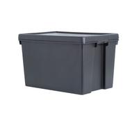 Wham Bam Heavy Duty Black 62L Large Plastic Stackable Storage Box With Lid