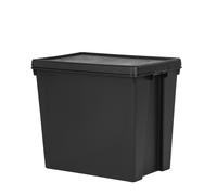 Wham Bam Heavy Duty Storage Box 92L - Strong Plastic Trunk with Clip Lid - Black