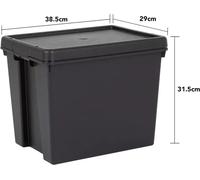Wham Bam Heavy Duty Storage Box & Lid Black Recycled Plastic - 16L/24L/36L/45L
