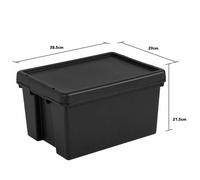 Wham Bam Heavy Duty Storage Box & Lid Black Recycled Plastic - 16L/24L/36L/45L