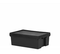 Wham Bam Heavy Duty Storage Box & Lid Black Recycled Plastic - 16L/24L/36L/45L