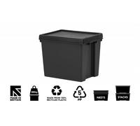 Wham Bam Heavy Duty Storage Box & Lid Black Recycled Plastic - 16L/24L/36L/45L