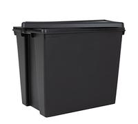 Wham Bam Heavy Duty Storage Boxes With Lids, Recycled and Recyclable Strong Box, Black, Garage, Shed, Secure (92L, Set of 2)