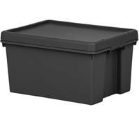 Wham Bam Recycled Storage Box and Lid Black 16Ltr | Space-saving stackable design keeps kitchen ingredients or supplies clean, dust-free, and organised in dry storage.