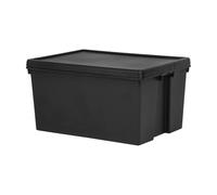 Wham Bam Storage Box Boxes With Lids Plastic Black Heavy Duty Recycled Home NEW (96L)
