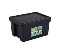 Wham Bam Storage Boxes with Lid, 100% Recycled Super Strong Shockproof Reusable 16L 38.5 x 29 x 21.5 cm Black 1 Box