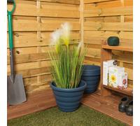 Wham Beehive 4 x 32cm Round Plastic Garden Planters in Navy | Size: 4 x 32 cm Wham Navy 4 x 32 cm