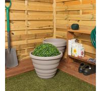 Wham Beehive 4 x 40cm Round Plastic Garden Planters in Fawn | Size: 4 x 40 cm Wham Fawn 4 x 40 cm