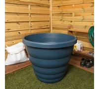 Wham Beehive Round Plastic Garden Planter | 100% Recycled Plastic | Lightweight & Weather-Resistant | Drainage Points for Easy Drilling | Indoor & Outdoor Use | Made in UK (Navy, 66cm - Pack of 1)