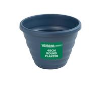 Wham Beehive Round Plastic Garden Planter | 100% Recycled Plastic | Lightweight & Weather-Resistant | Drainage Points for Easy Drilling | Indoor & Outdoor Use | Made in UK (Navy, 48cm - Pack of 4)
