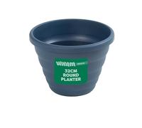 Wham Beehive Round Plastic Garden Planter | 100% Recycled Plastic | Lightweight & Weather-Resistant | Drainage Points for Easy Drilling | Indoor & Outdoor Use | Made in UK (Navy, 32cm - Pack of 4)