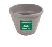 Wham Beehive Round Plastic Garden Planter | 100% Recycled Plastic | Lightweight & Weather-Resistant | Drainage Points for Easy Drilling | Indoor & Outdoor Use | Made in UK (Fawn, 32cm - Pack of 4)
