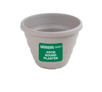 Wham Beehive Round Plastic Garden Planter | 100% Recycled Plastic | Lightweight & Weather-Resistant | Drainage Points for Easy Drilling | Indoor & Outdoor Use | Made in UK (Fawn, 40cm - Pack of 4)