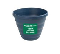 Wham Beehive Round Plastic Garden Planter | 100% Recycled Plastic | Lightweight & Weather-Resistant | Drainage Points for Easy Drilling | Indoor & Outdoor Use | Made in UK (Navy, 66cm - Pack of 1)