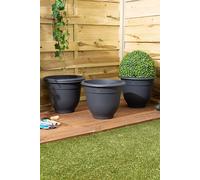 Wham Bell Pot 36cm Round Recycled Plastic Planter in Grey Wham Grey